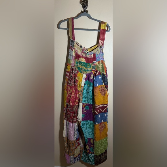 ✨ Authentic Kantha Overalls – Vibrant Multicolor – New Never Worn ✨